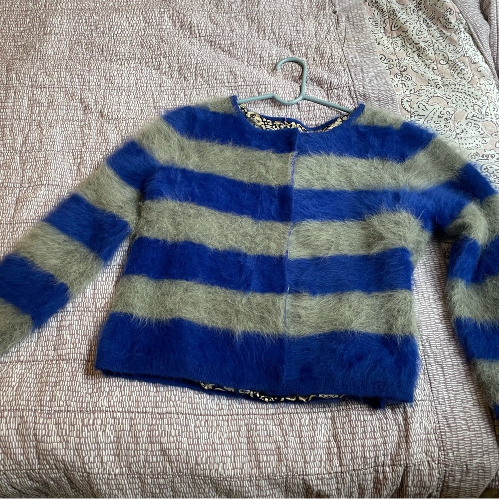 Designer reversable Arty sweater. SUNDAY